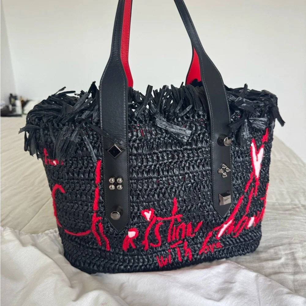 Christian Louboutin Black and Red Tote Bag